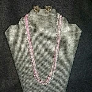 Vintage multi-strand beaded necklace with earrings